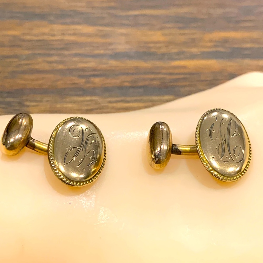 Vintage Gold filled H cuff links